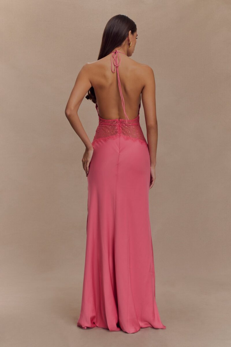 Backless Lace Halter Maxi Dress - Image 7