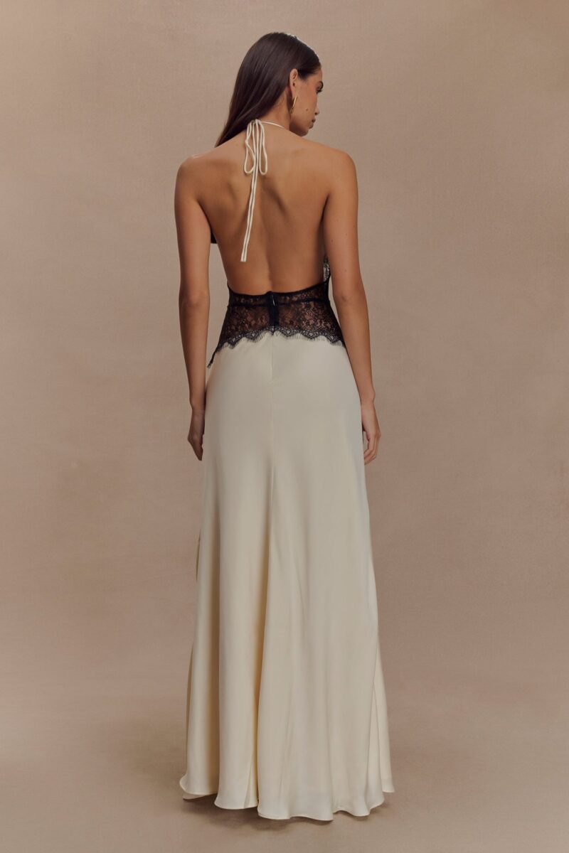 Backless Lace Halter Maxi Dress - Image 4