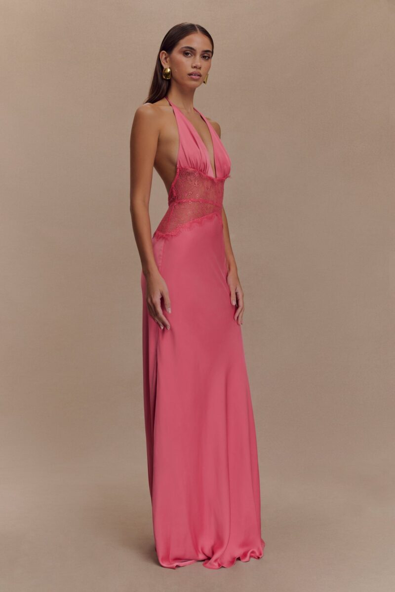 Backless Lace Halter Maxi Dress - Image 6