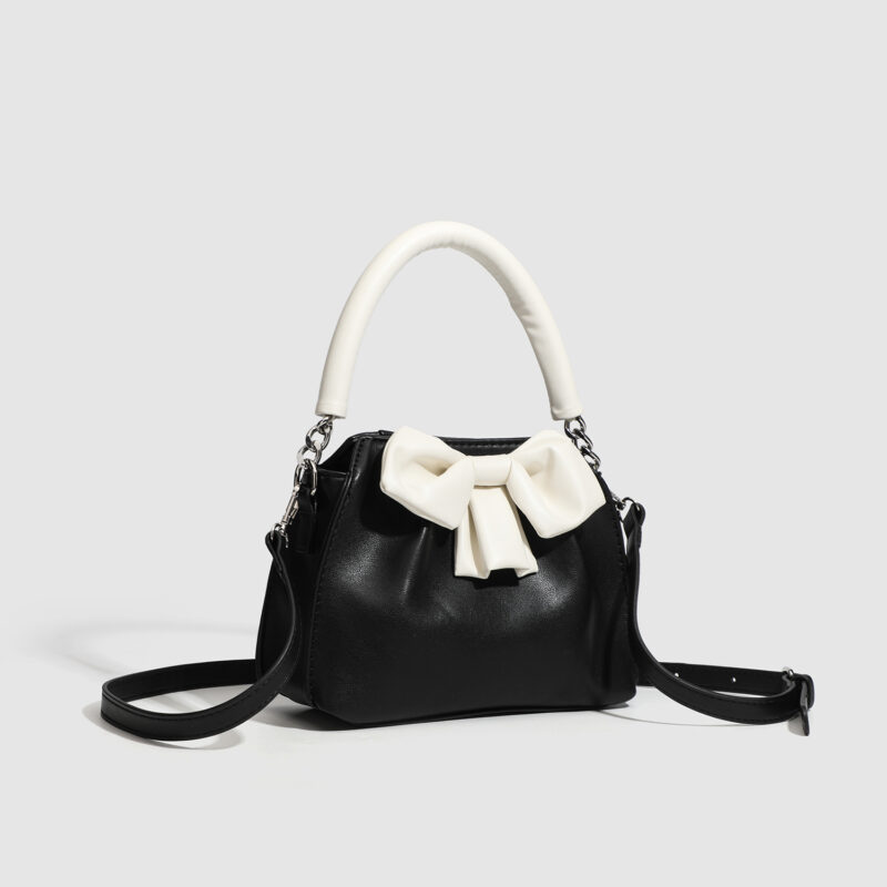 Elegant Striped Bow Tote Bag - Image 4
