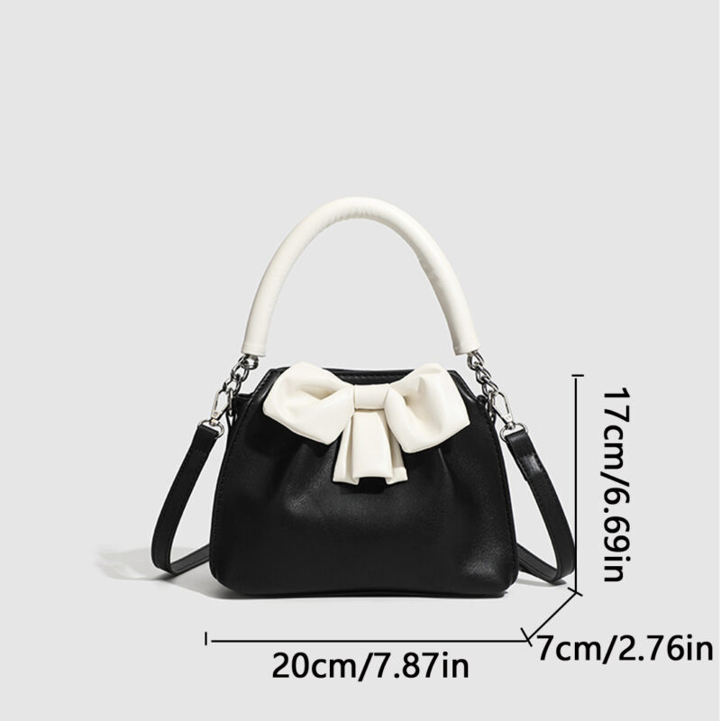 Elegant Striped Bow Tote Bag - Image 8