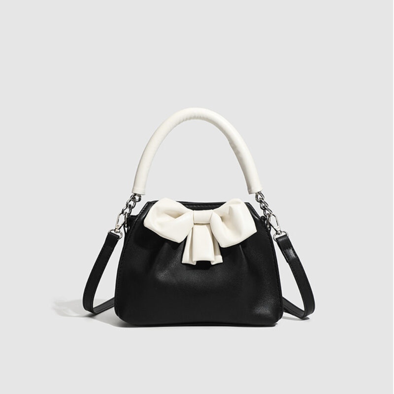Elegant Striped Bow Tote Bag