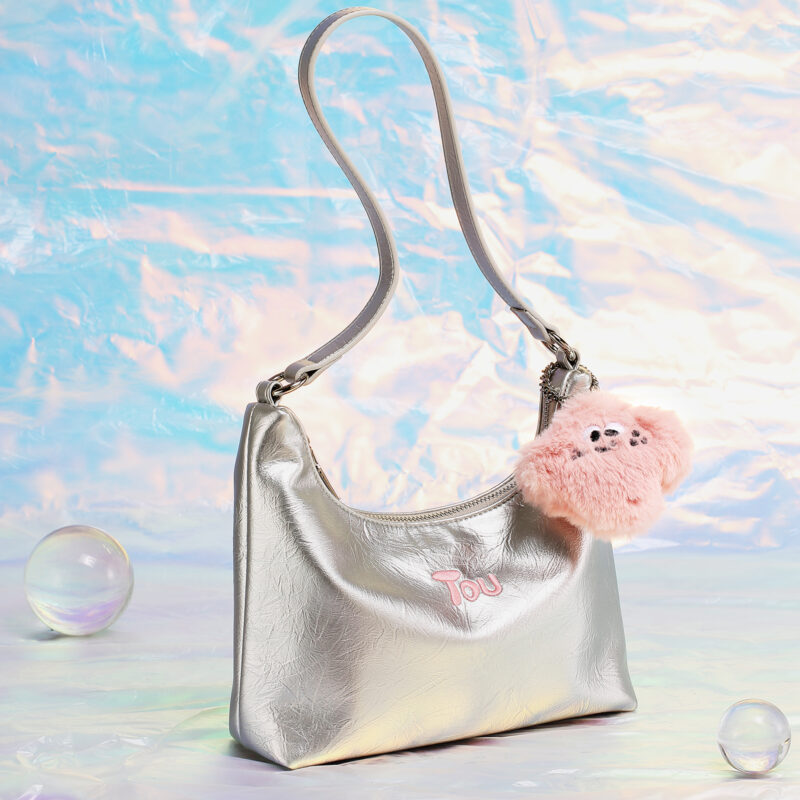 Silver PU Leather Tote Bag – Chic Underarm Shoulder Handbag