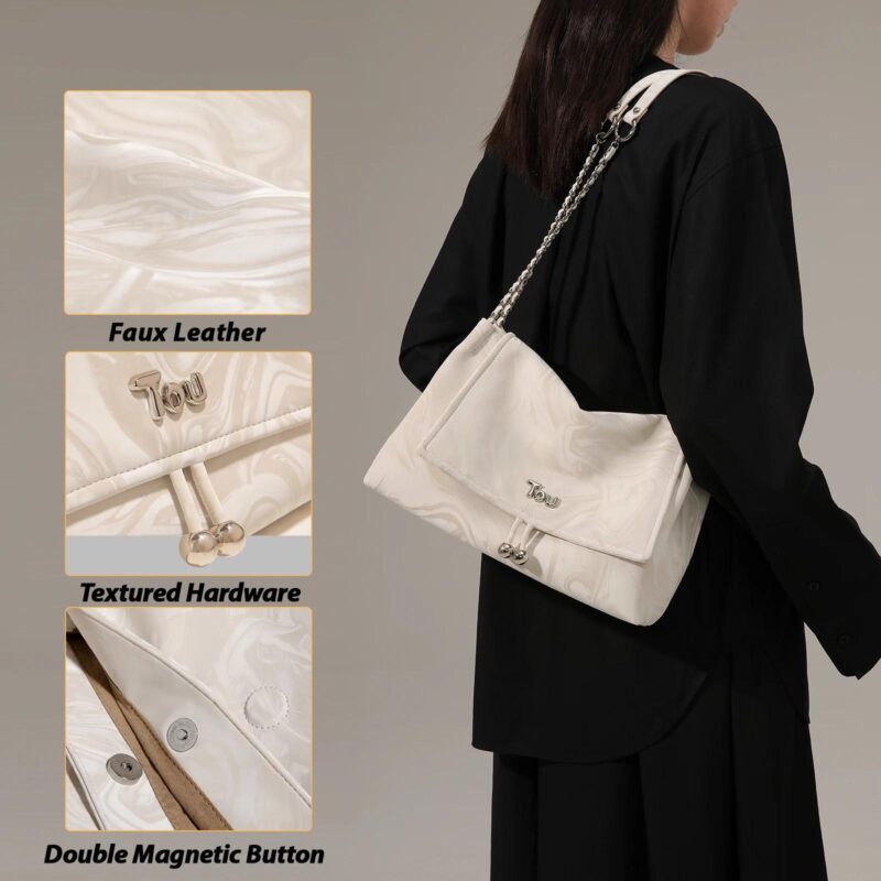 Chic PU Leather Tote Shoulder Bag – Versatile Handbag - Image 3