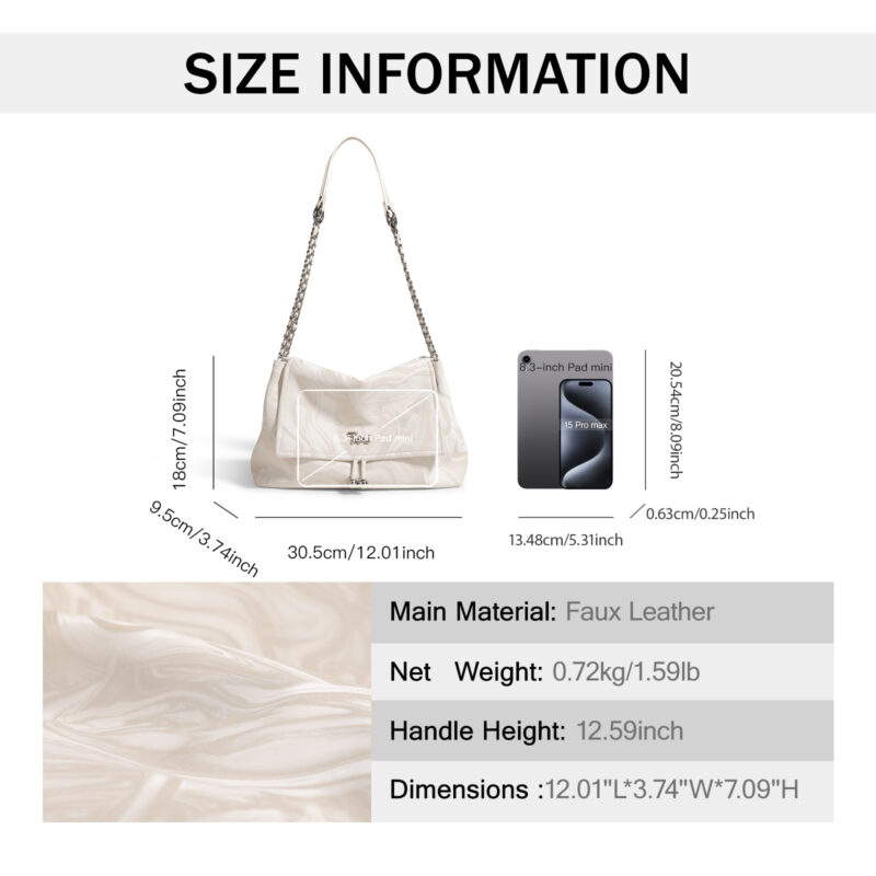 Chic PU Leather Tote Shoulder Bag – Versatile Handbag - Image 7