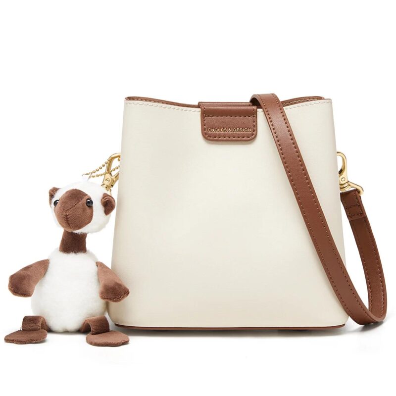 Retro Color Block Leather Shoulder & Crossbody Bag