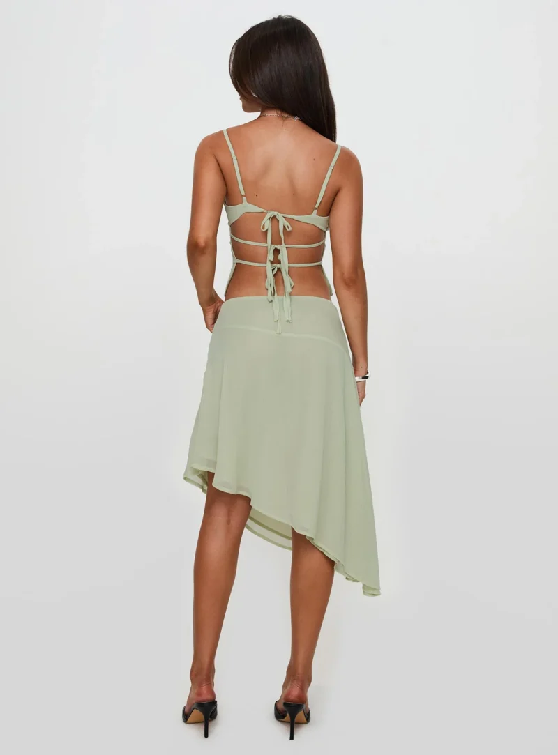 Women's 2 Piece Floral Print Cami Top and Asymmetrical Midi Skirt Set - Image 5