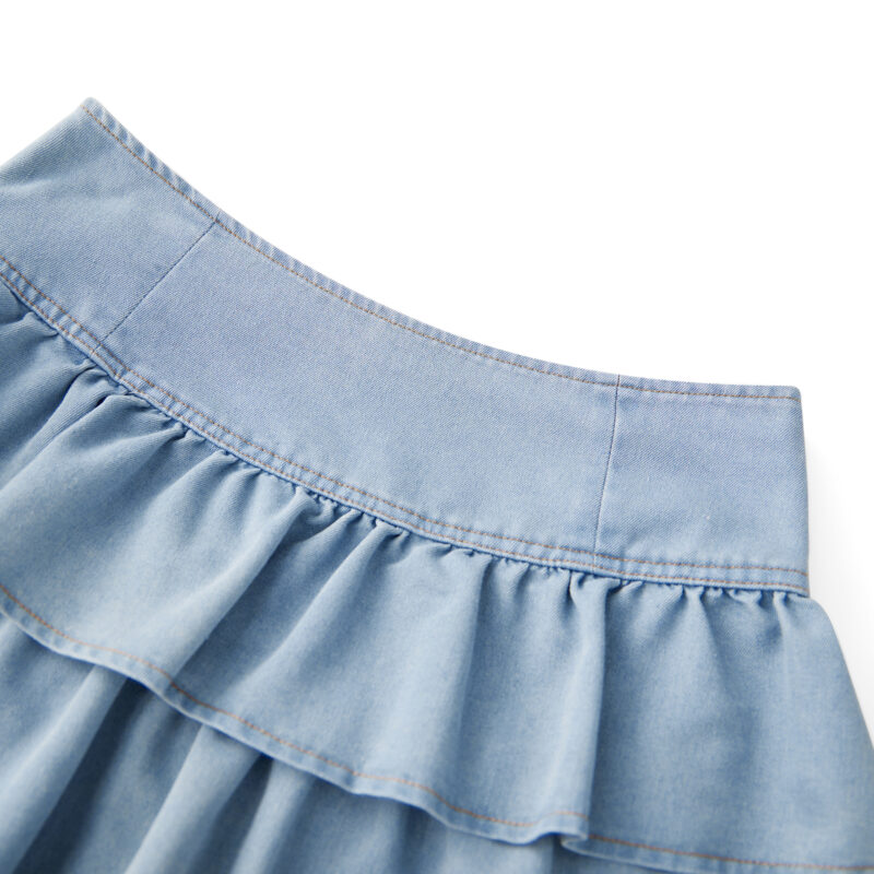 Summer Layered Ruffle Denim Mini Skirt - Image 6