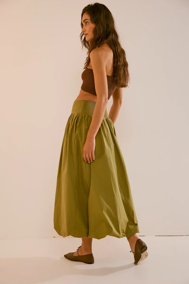 Y2K High Waist Bubble Maxi Skirt with Ruffle Hem - Image 3