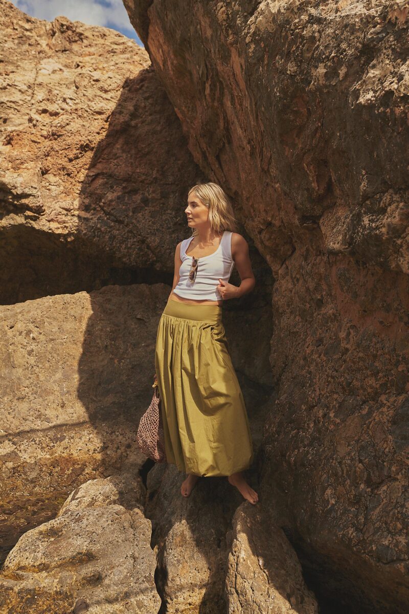 Y2K High Waist Bubble Maxi Skirt with Ruffle Hem - Image 6