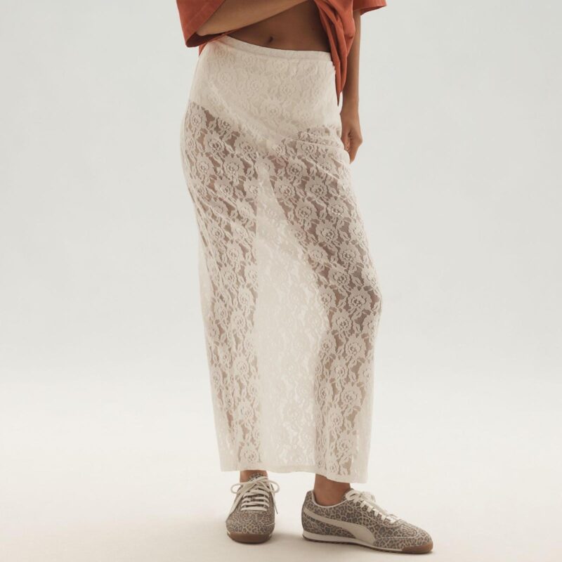 Sheer Lace Beach Cover Up Skirt
