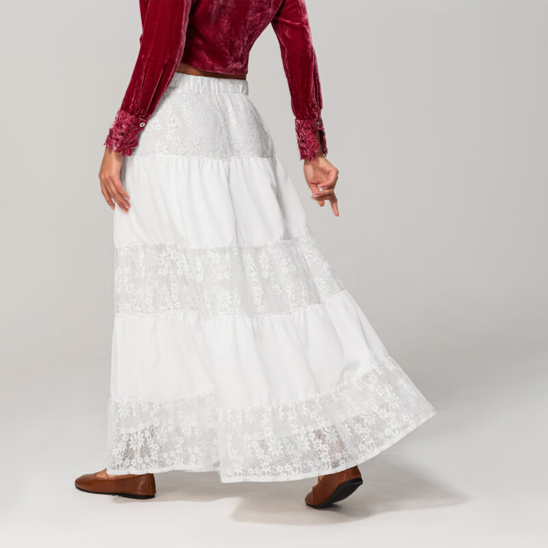 Elegant High Waist Lace A-Line Skirt for Women - Ankle Length Summer Style - Image 5