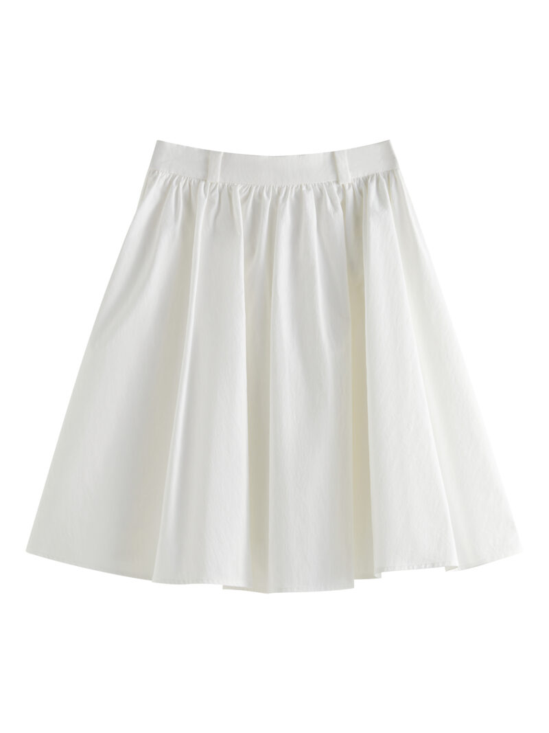 Elegant A-Line White Cotton Skirt for Women - Image 6