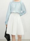Elegant A-Line White Cotton Skirt for Women