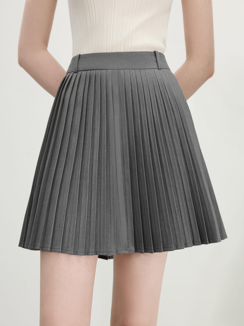 Elegant White Wool-Blend A-Line Mini Skirt for Summer Office & Chic Looks - Image 7