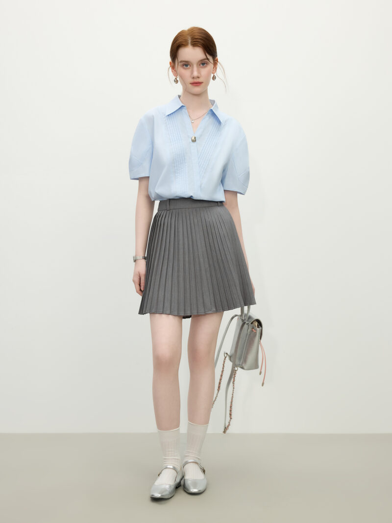 Elegant White Wool-Blend A-Line Mini Skirt for Summer Office & Chic Looks - Image 6