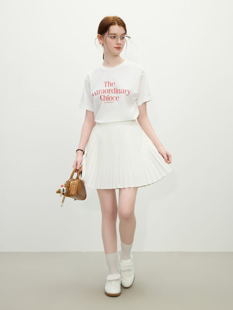 Elegant White Wool-Blend A-Line Mini Skirt for Summer Office & Chic Looks - Image 4