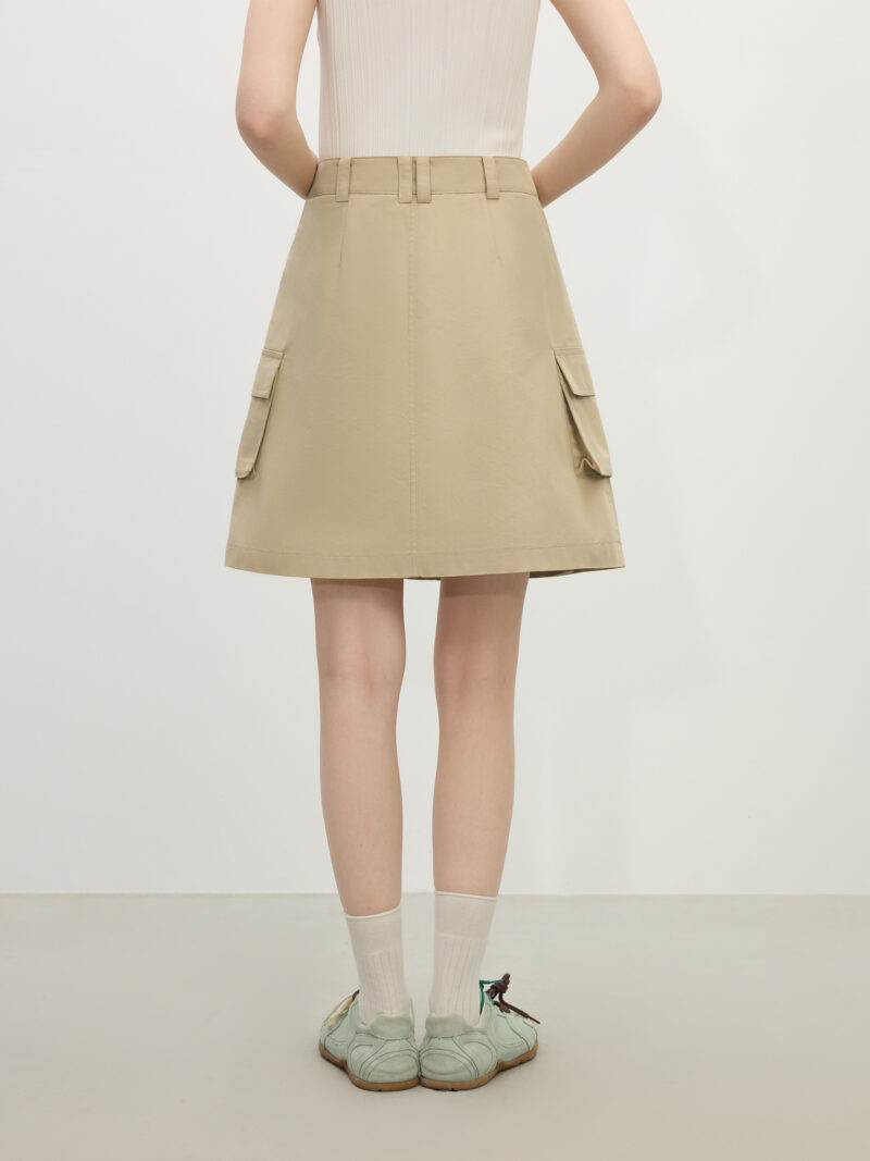 Minimalist A-Line Khaki Skirt - Image 4