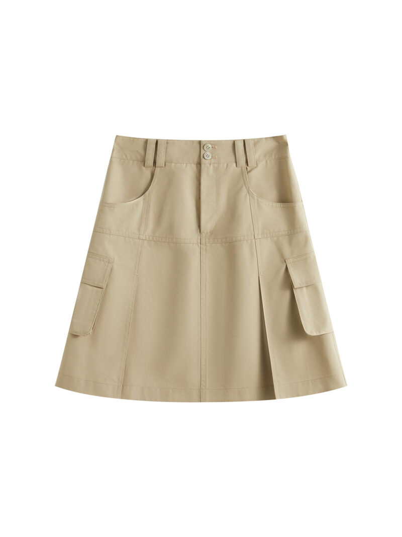 Minimalist A-Line Khaki Skirt - Image 6