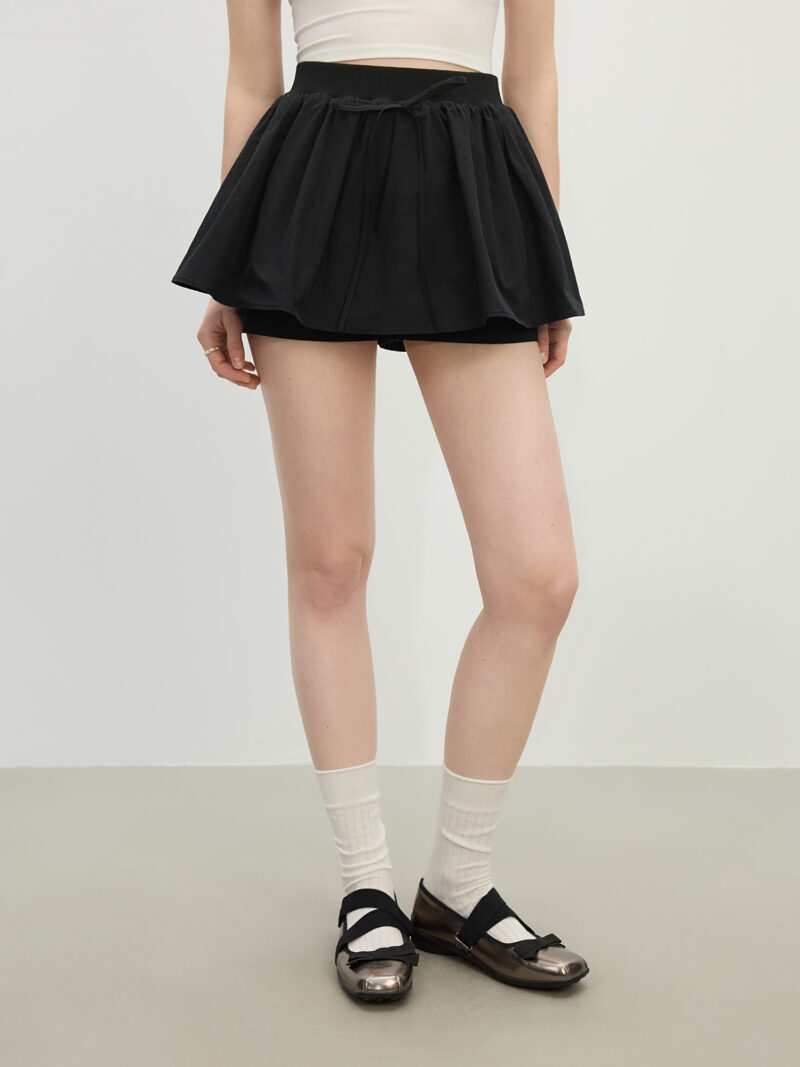 Youthful 3D Floral A-Line Skirt Shorts - Image 3