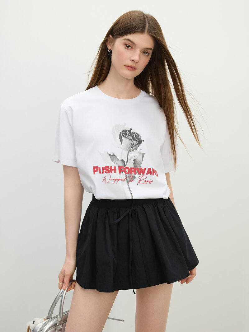 Youthful 3D Floral A-Line Skirt Shorts - Image 4