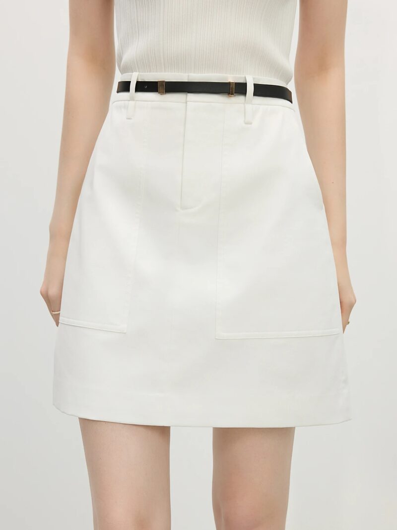 Chic A-Line Mini Skirt with Sash - Image 4