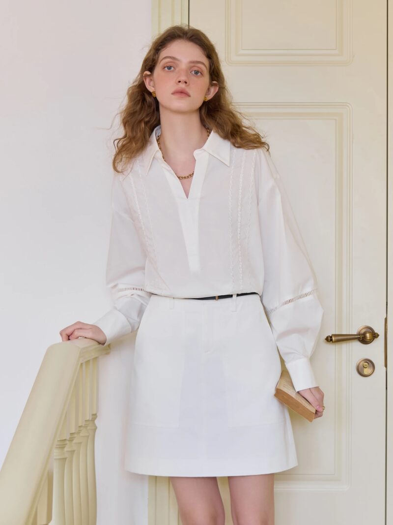 Chic A-Line Mini Skirt with Sash - Image 2