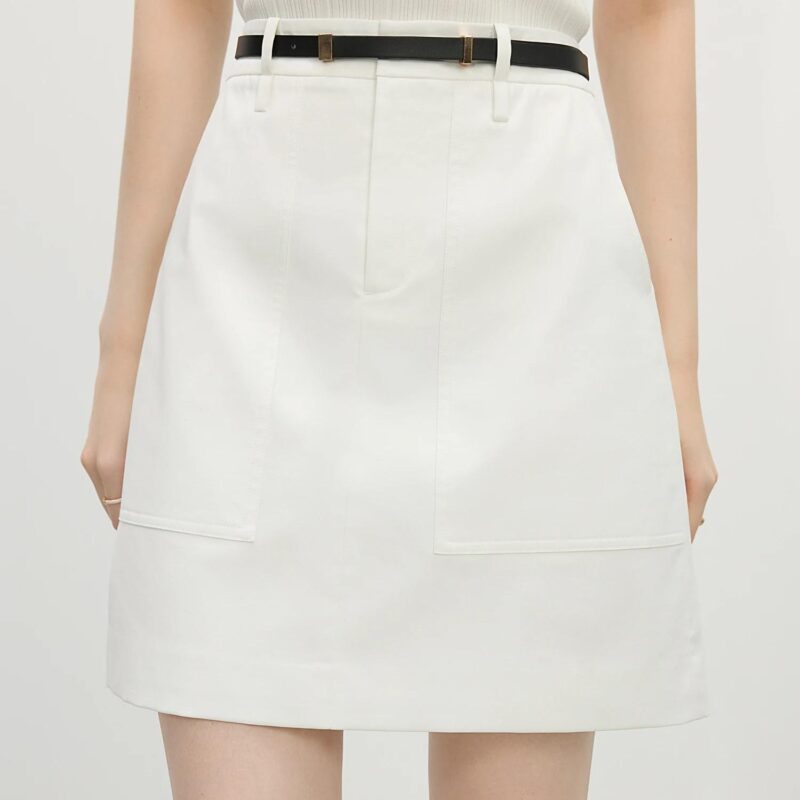 Chic A-Line Mini Skirt with Sash