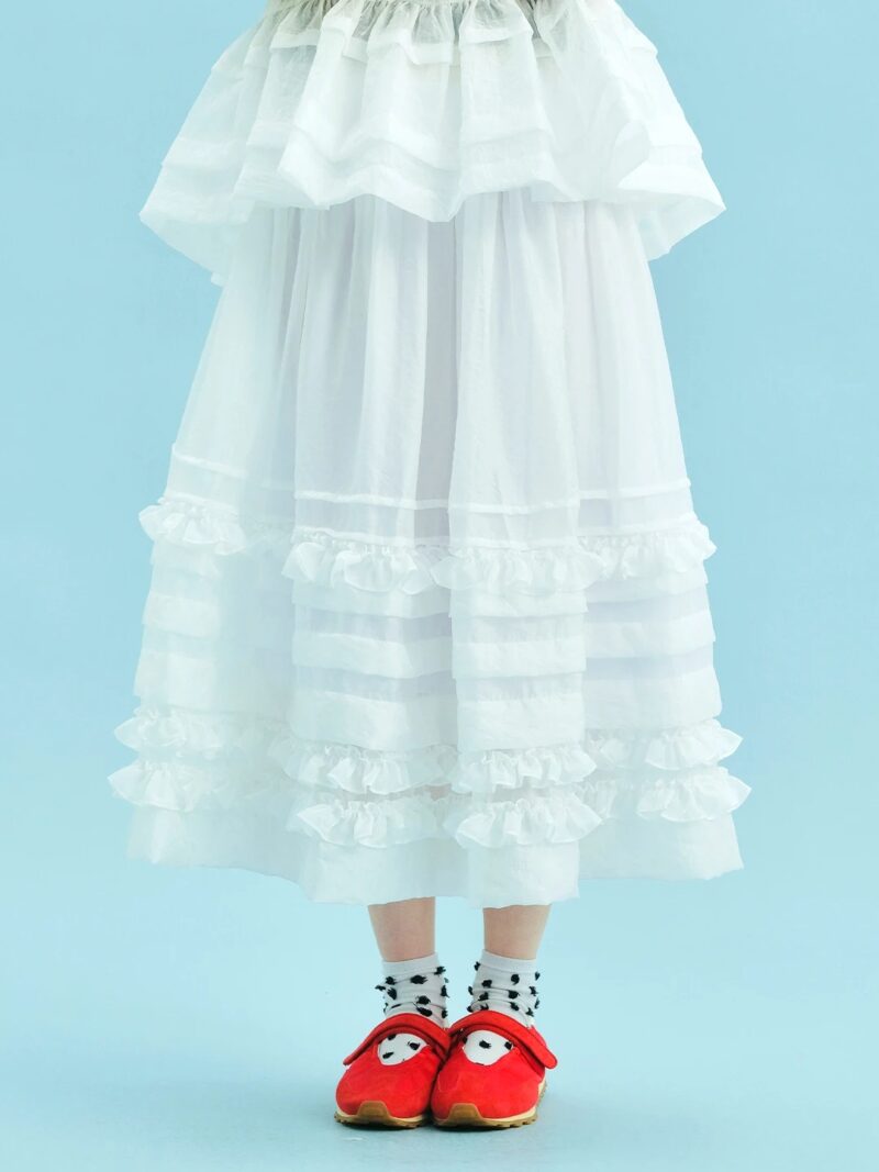 Summer A-Line Lace Layered Skirt - Image 2