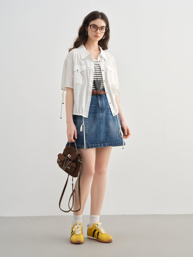 Plus-Size Women's Casual A-Line Denim Mini Skirt – Summer 2025 Fashion - Image 2