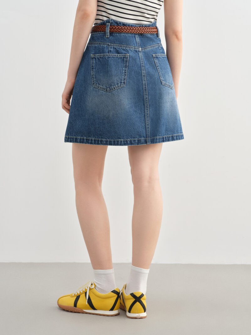 Plus-Size Women's Casual A-Line Denim Mini Skirt – Summer 2025 Fashion - Image 5