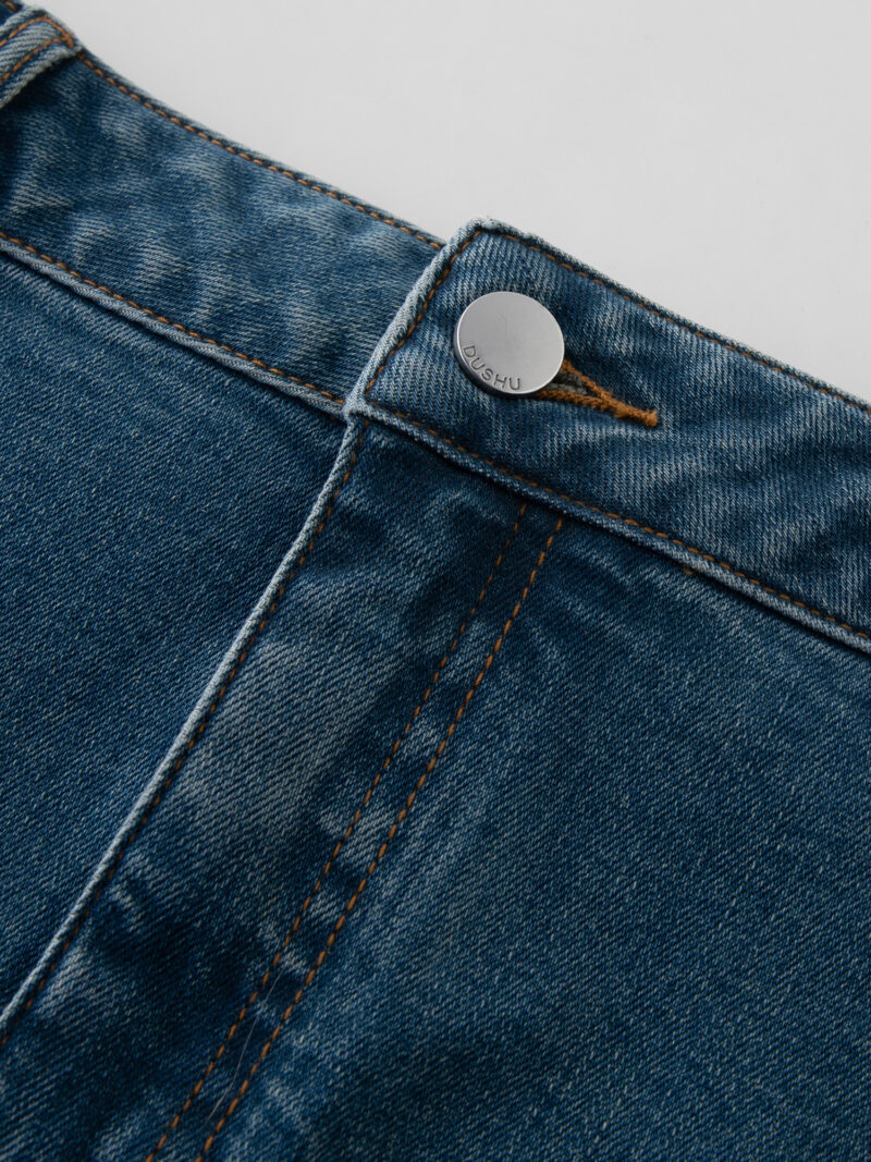 Plus Size High-Waisted Denim A-Line Mini Skirt - Image 6