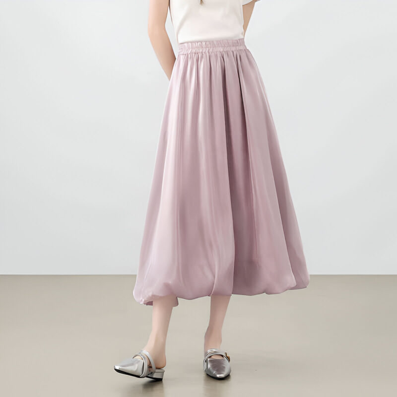 Elegant Pearlescent A-Line Tulip Skirt for Women – Summer Party & Office Wear