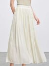 Elastic Waist Midi Swing Skirt