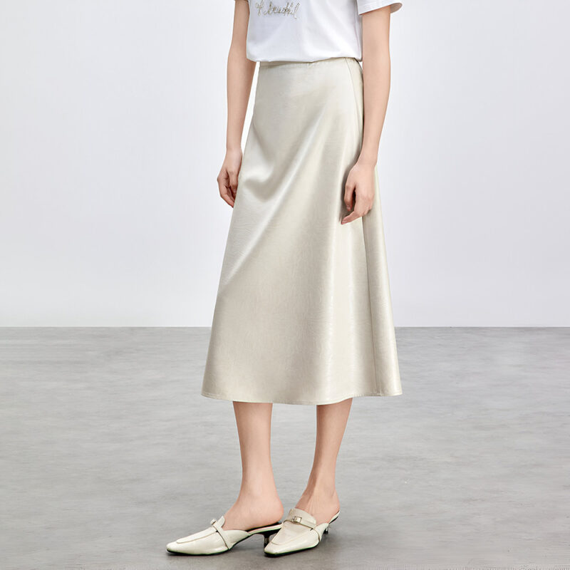 Elegant A-Line Office Skirt for Women – Mid-Calf Slit Business Skirt - Image 5