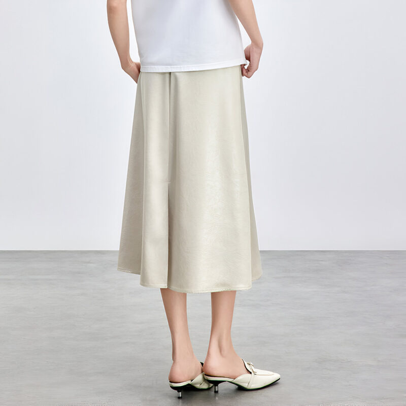 Elegant A-Line Office Skirt for Women – Mid-Calf Slit Business Skirt - Image 4