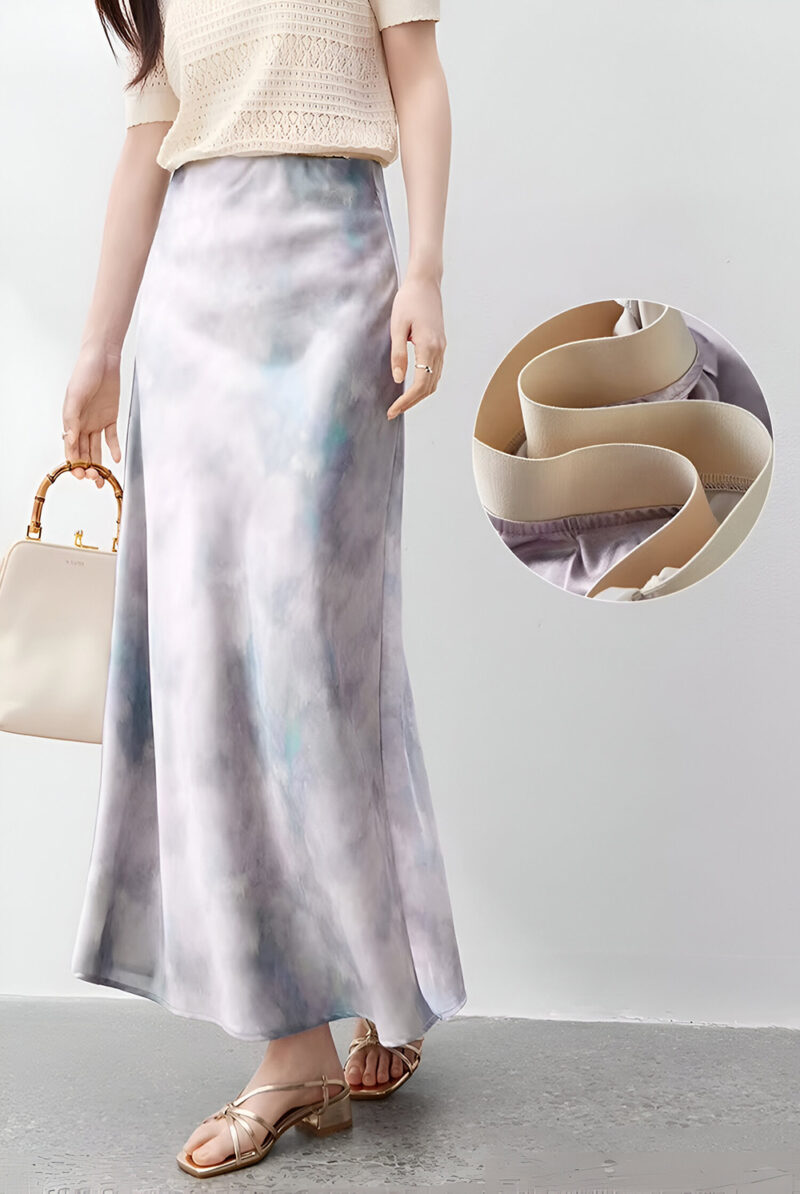 Elegant Summer Mermaid Midi Skirt – High Waist Printed A-Line Style - Image 2