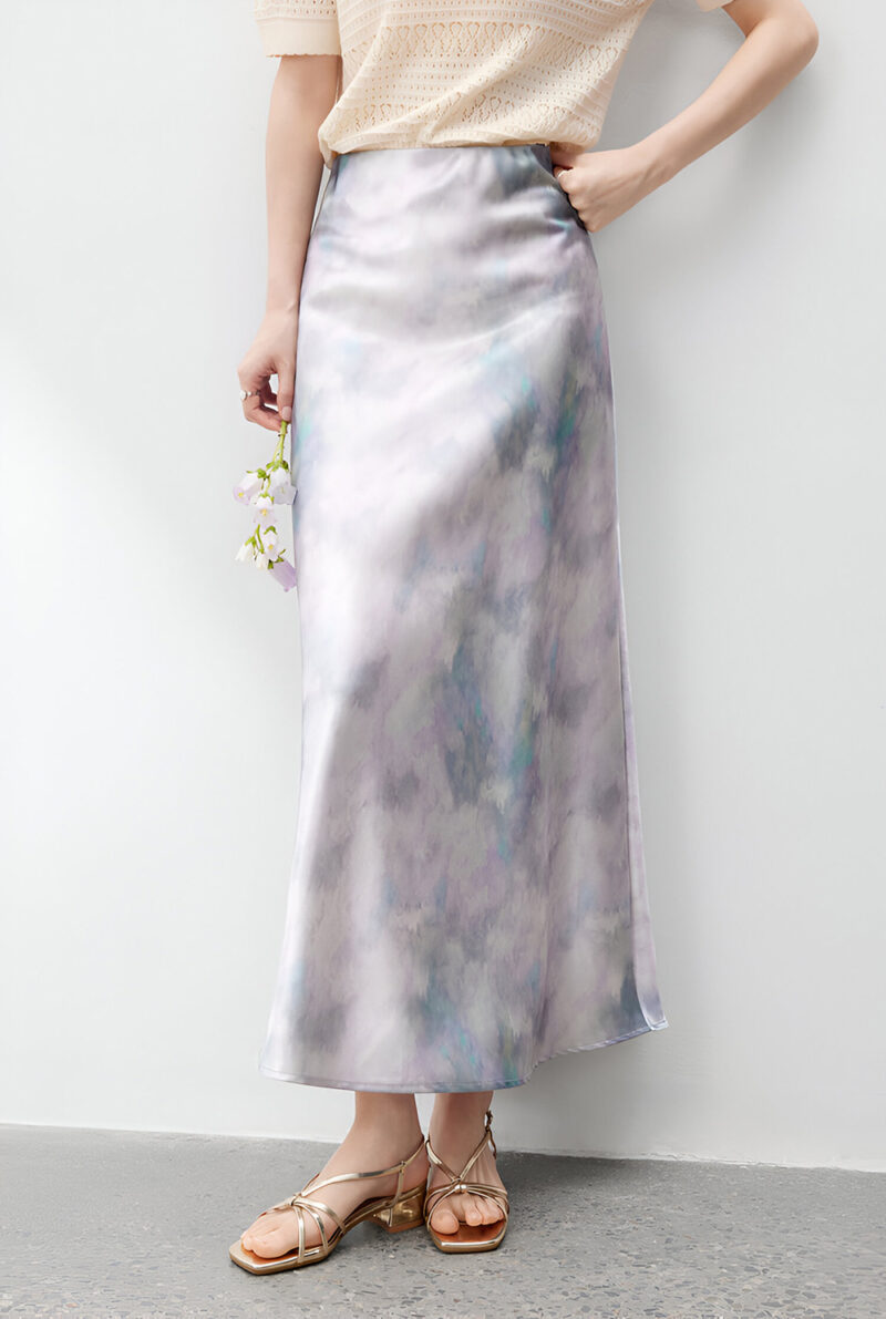 Elegant Summer Mermaid Midi Skirt – High Waist Printed A-Line Style - Image 4