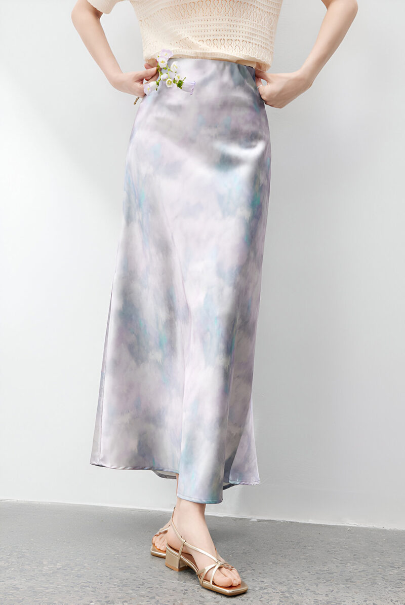 Elegant Summer Mermaid Midi Skirt – High Waist Printed A-Line Style - Image 6