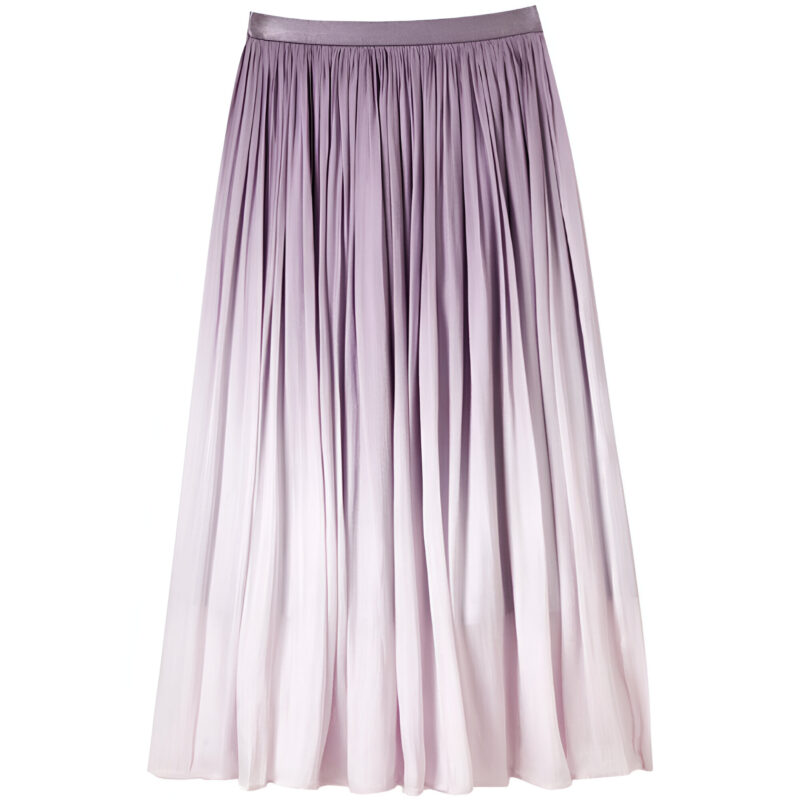 Elegant Gradient A-Line Midi Skirt for Women – Summer High Waist Office Style - Image 8