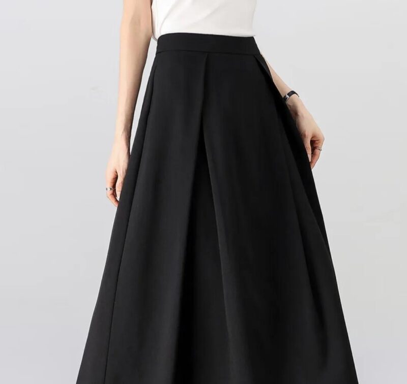 Elegant High Waist A-Line Skirt
