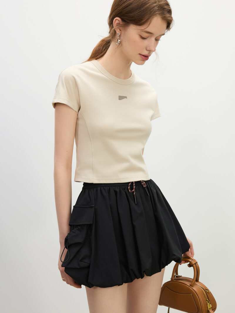 Summer Slim Fit Cropped Sun Tee for Women – Breathable Cotton Blend Top - Image 5