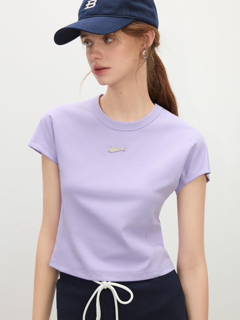 Summer Slim Fit Cropped Sun Tee for Women – Breathable Cotton Blend Top - Image 4