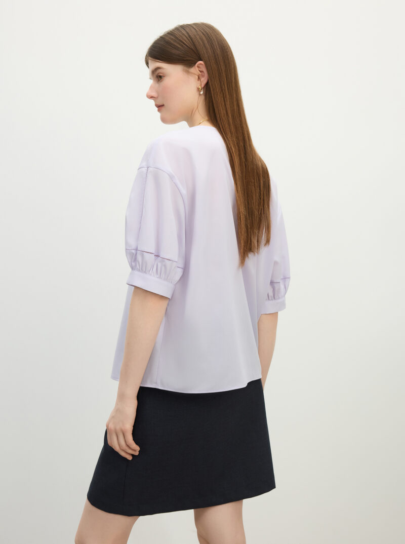 Summer V-Neck Linen Blend Shirt for Women - Image 8