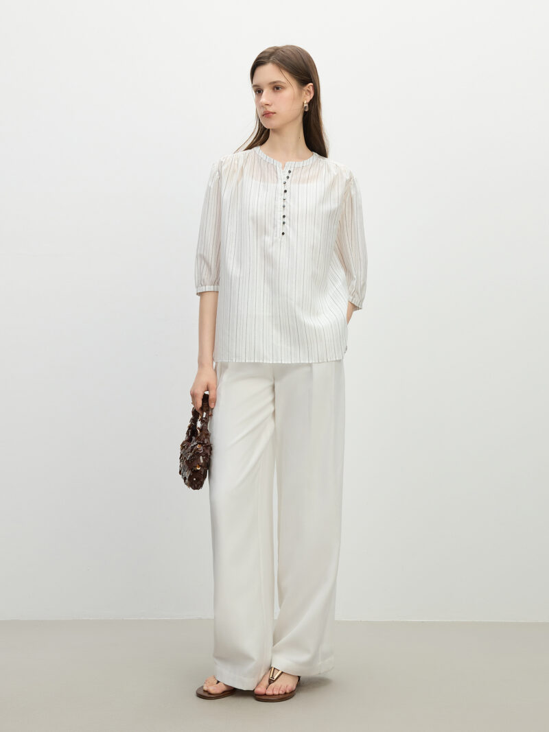 Summer Striped Short Sleeve Button-Down Shirt – Casual Lightweight Fit - Image 3