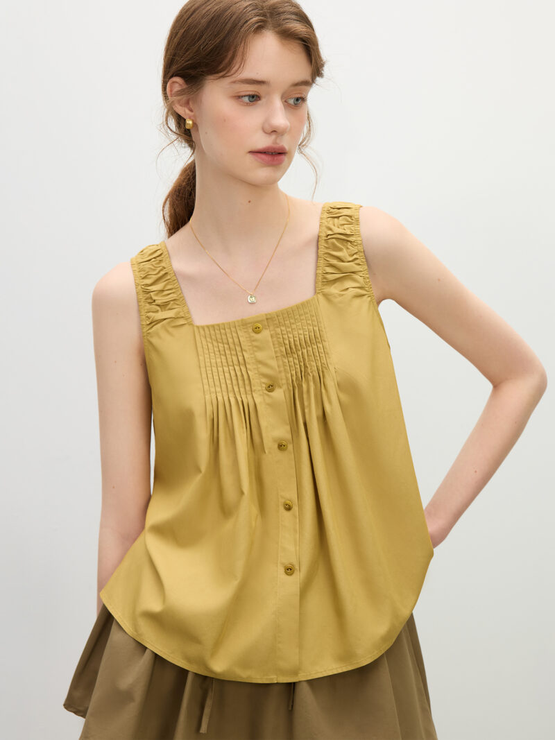 Summer Women's Textured Linen Camisole – Relaxed Fit Casual Tank Top - Image 3