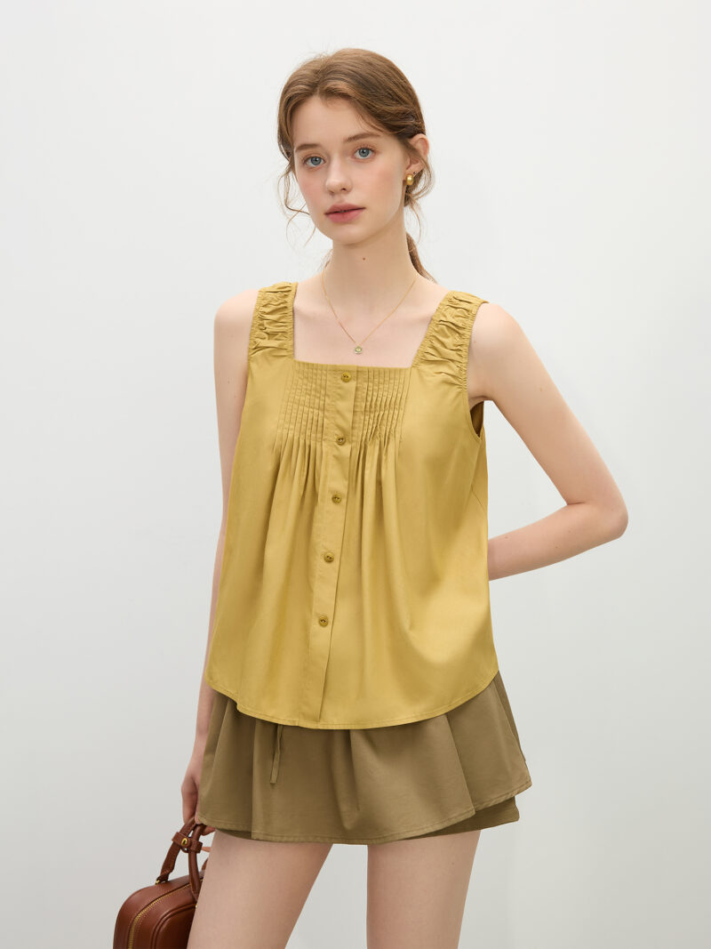 Summer Women's Textured Linen Camisole – Relaxed Fit Casual Tank Top - Image 2