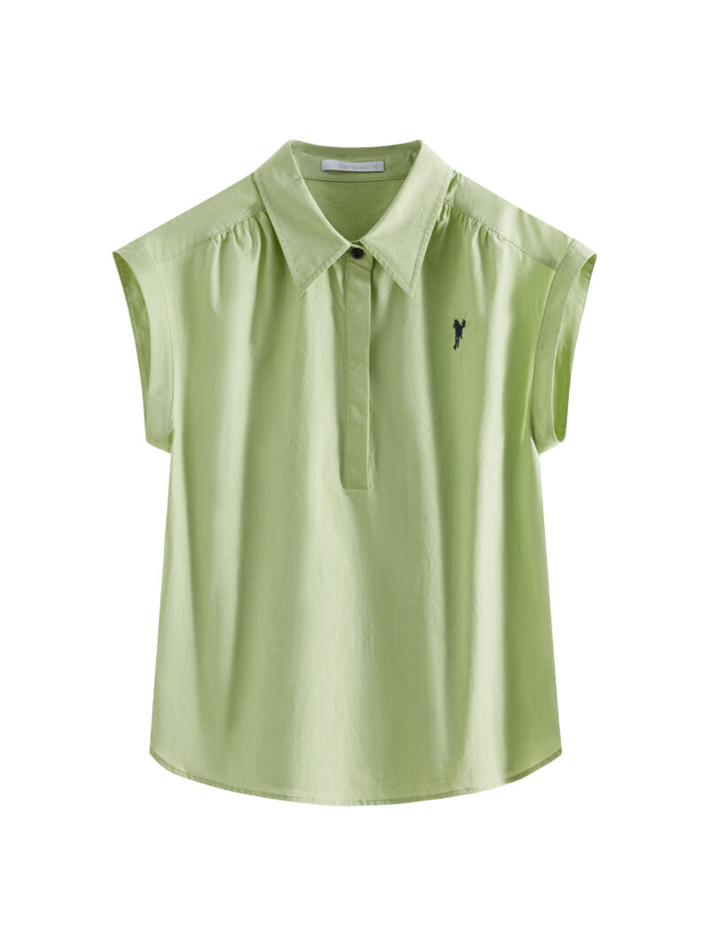Chic Cotton Sleeveless Polo Shirt for Women – Summer Casual Top - Image 8