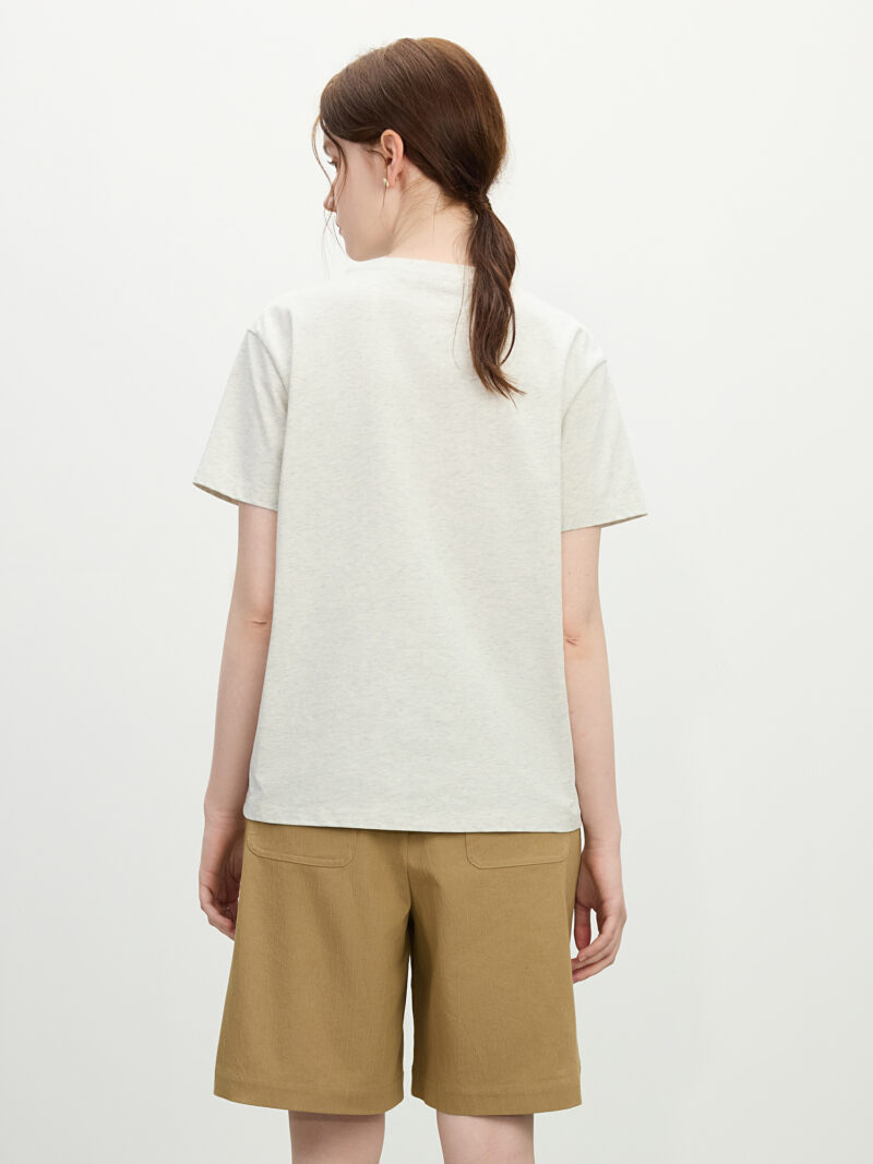 Summer Vintage Linen-Cotton Oversized Tee – Dusty Grey Casual Pullover - Image 5
