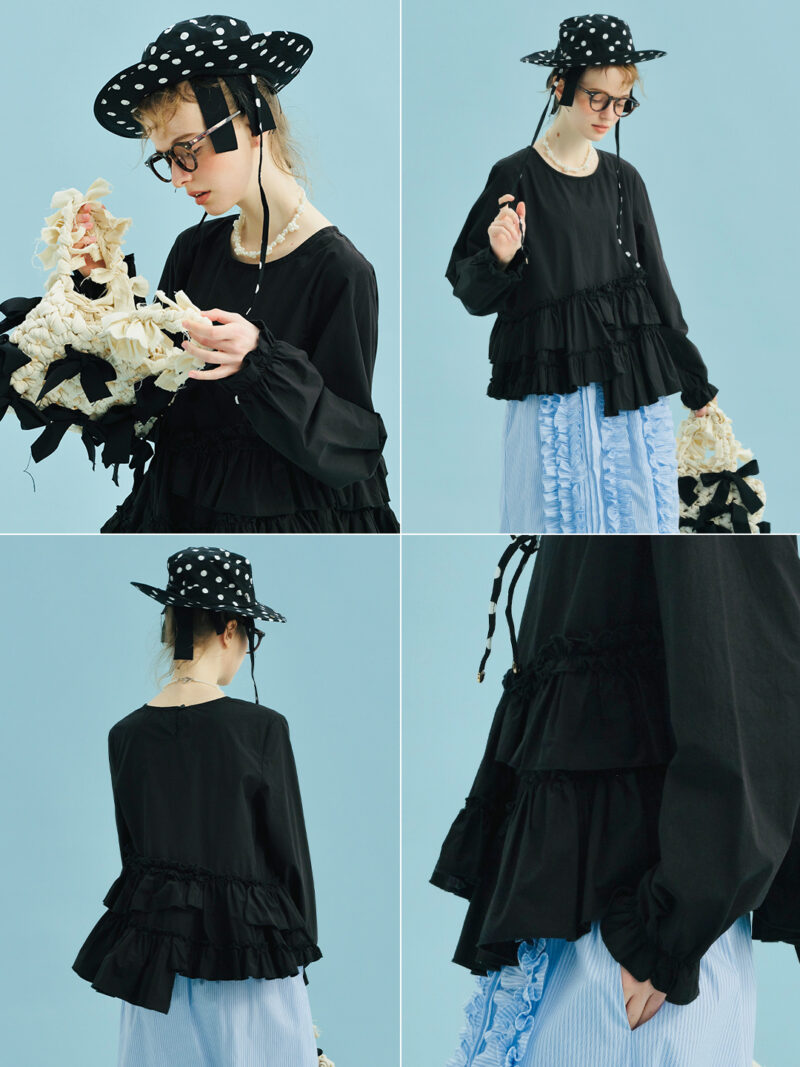 Spring-Summer Cotton Lace Irregular Loose Fit Top for Women - Image 9